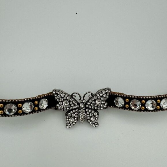 Gucci Butterfly Crystal Studded Bracelet Leather - Picture 9 of 13